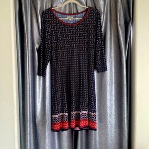 Max Studio 3/4 sleeve geometric print dress